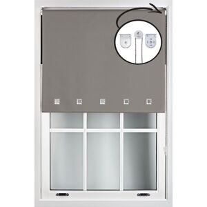 Furnished Dark Grey Blackout Roller Blind with Chrome Square Eyelets & Metal Fittings Size: 130 cm width x 165 cm drop Dark Grey 130 cm width x 165 cm drop Furnished Dark Grey Blackout Roller Blind with Chrome Square Eyelets & Metal Fittings Size: 130 cm width x 165 cm drop Dark Grey 130 cm width x 165 cm drop