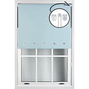 Furnished Duck Egg Blue Blackout Roller Blind with Chrome Square Eyelets & Metal Fittings Size: 150 cm width x 165 cm drop Duck Egg Blue 150 cm width x 165 cm drop Furnished Duck Egg Blue Blackout Roller Blind with Chrome Square Eyelets & Metal Fittings Size: 150 cm width x 165 cm drop Duck Egg Blue 150 cm width x 165 cm drop