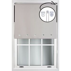 Furnished Grey Blackout Roller Blind with Chrome Square Eyelets & Metal Fittings Size: 130 cm width x 165 cm drop Grey 130 cm width x 165 cm drop Furnished Grey Blackout Roller Blind with Chrome Square Eyelets & Metal Fittings Size: 130 cm width x 165 cm drop Grey 130 cm width x 165 cm drop