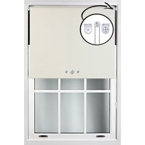 Furnished Cream Blackout Roller Blind with Triple Diamond Eyelets & Metal Fittings Size: 135 cm width x 165 cm drop Cream 135 cm width x 165 cm drop Furnished Cream Blackout Roller Blind with Triple Diamond Eyelets & Metal Fittings Size: 135 cm width x 165 cm drop Cream 135 cm width x 165 cm drop