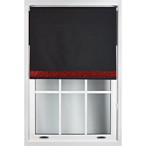 Furnished Black Blackout Fabric with Red Glitter Accent - Trimmable Roller Blind Size: 220 cm width x 165 cm drop Black 220 cm width x 165 cm drop Furnished Black Blackout Fabric with Red Glitter Accent - Trimmable Roller Blind Size: 220 cm width x 165 cm drop Black 220 cm width x 165 cm drop