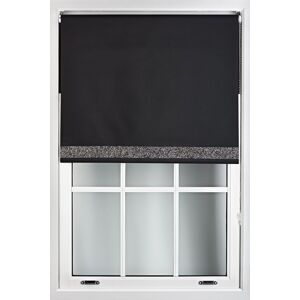 Furnished Black Blackout Fabric with Black Glitter Accent - Trimmable Roller Blind Size: 220 cm width x 210 cm drop Black 220 cm width x 210 cm drop Furnished Black Blackout Fabric with Black Glitter Accent - Trimmable Roller Blind Size: 220 cm width x 210 cm drop Black 220 cm width x 210 cm drop