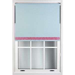 Furnished Duck Egg Blue Blackout Fabric with Pink Glitter Accent - Trimmable Roller Blind Size: 115 cm width x 165 cm drop Duck Egg Blue 115 cm width x 165 cm drop Furnished Duck Egg Blue Blackout Fabric with Pink Glitter Accent - Trimmable Roller Blind Size: 115 cm width x 165 cm drop Duck Egg Blue 115 cm width x 165 cm drop