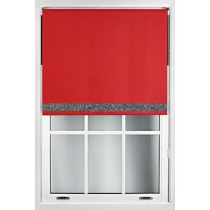 Furnished Red Blackout Fabric with Black Glitter Accent - Trimmable Roller Blind Size: 220 cm width x 210 cm drop Red 220 cm width x 210 cm drop Furnished Red Blackout Fabric with Black Glitter Accent - Trimmable Roller Blind Size: 220 cm width x 210 cm drop Red 220 cm width x 210 cm drop