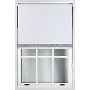 Furnished White Blackout Fabric with White Glitter Accent - Trimmable Roller Blind Size: 220 cm width x 210 cm drop White 220 cm width x 210 cm drop Furnished White Blackout Fabric with White Glitter Accent - Trimmable Roller Blind Size: 220 cm width x 210 cm drop White 220 cm width x 210 cm drop