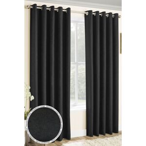 Enhanced Living 'Vogue' Black Eyelet Thermal Noise Reducing Dim Out Curtains Pair Size: 168 cm width x 183 cm drop Black 168 cm width x 183 cm drop Enhanced Living 'Vogue' Black Eyelet Thermal Noise Reducing Dim Out Curtains Pair Size: 168 cm width x 183 cm drop Black 168 cm width x 183 cm drop