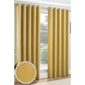 Enhanced Living 'Vogue' Ochre Eyelet Thermal Noise Reducing Dim Out Curtains Pair in Yellow Size: 117 cm width x 183 cm drop Yellow 117 cm width x 183 cm drop Enhanced Living 'Vogue' Ochre Eyelet Thermal Noise Reducing Dim Out Curtains Pair in Yellow Size: 117 cm width x 183 cm drop Yellow 117 cm width x 183 cm drop