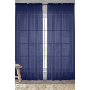 Enhanced Living Plain Sheer Voile Panel Curtains Panel - Pair with Rod Pocket Header in Navy Size: 145 cm width x 122 cm drop Navy 145 cm width x 122 cm drop Enhanced Living Plain Sheer Voile Panel Curtains Panel - Pair with Rod Pocket Header in Navy Size: 145 cm width x 122 cm drop Navy 145 cm width x 122 cm drop