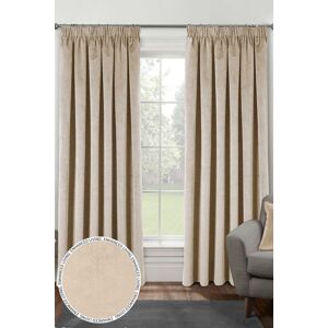 Enhanced Living Velvet, Supersoft, 100% Blackout, Thermal Pair of Curtains with Tape Top in Cream Size: 168 cm width x 137 cm drop Cream 168 cm width x 137 cm drop Enhanced Living Velvet, Supersoft, 100% Blackout, Thermal Pair of Curtains with Tape Top in Cream Size: 168 cm width x 137 cm drop Cream 168 cm width x 137 cm drop