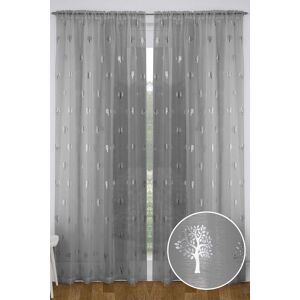 Tyrone Textiles Metallic Tree Print Linen look Voile Panels (Pair) with Rod Pocket Header in Grey Size: 140 cm width x 122 cm drop Grey 140 cm width x 122 cm drop Tyrone Textiles Metallic Tree Print Linen look Voile Panels (Pair) with Rod Pocket Header in Grey Size: 140 cm width x 122 cm drop Grey 140 cm width x 122 cm drop