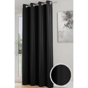 Enhanced Living 'Nightfall' Black Plain Supersoft Thermal Blockout Single Eyelet Door Curtain Size: 168 cm width x 214 cm drop Black 168 cm width x 214 cm drop Enhanced Living 'Nightfall' Black Plain Supersoft Thermal Blockout Single Eyelet Door Curtain Size: 168 cm width x 214 cm drop Black 168 cm width x 214 cm drop