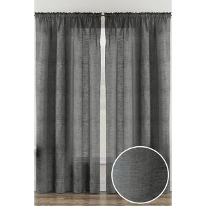 Tyrone Textiles Rhodes' Plain Linen-Look Voile Panels Pair with Rod Pocket Header in Charcoal Size: 140 cm width x 183 cm drop Charcoal 140 cm width x 183 cm drop Tyrone Textiles Rhodes' Plain Linen-Look Voile Panels Pair with Rod Pocket Header in Charcoal Size: 140 cm width x 183 cm drop Charcoal 140 cm width x 183 cm drop