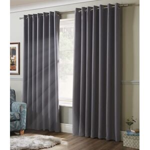 Luxury Living Plain Blackout Ring top Curtains in Silver Size: 117 cm width x 137 cm drop Silver 117 cm width x 137 cm drop Luxury Living Plain Blackout Ring top Curtains in Silver Size: 117 cm width x 137 cm drop Silver 117 cm width x 137 cm drop