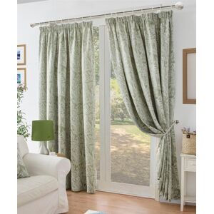 Luxury Living Chenille Jacquard Lined Pencil Pleat Curtains in Green Size: 117 cm width x 229 cm drop Green 117 cm width x 229 cm drop Luxury Living Chenille Jacquard Lined Pencil Pleat Curtains in Green Size: 117 cm width x 229 cm drop Green 117 cm width x 229 cm drop