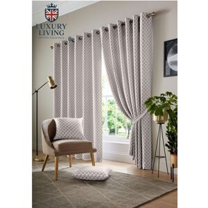 Luxury Living Modern Geometric Eyelet Curtains - Two-Tone Jacquard with Full Lining for Contemporary Interiors Size: 117 cm width x 137 cm drop Beige 117 cm width x 137 cm drop Luxury Living Modern Geometric Eyelet Curtains - Two-Tone Jacquard with Full Lining for Contemporary Interiors Size: 117 cm width x 137 cm drop Beige 117 cm width x 137 cm drop