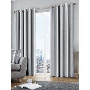 Fusion 'Whitworth Stripe' Fully Lined 100% Cotton Eyelet Curtains in Grey Size: 229 cm width x 229 cm drop Grey 229 cm width x 229 cm drop Fusion 'Whitworth Stripe' Fully Lined 100% Cotton Eyelet Curtains in Grey Size: 229 cm width x 229 cm drop Grey 229 cm width x 229 cm drop