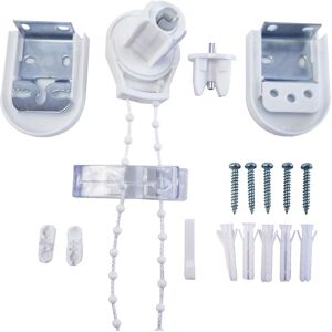 Furnished Roller Blind Repair Kit - Metal with Plastic Chain & Cover 25mm in White White Furnished Roller Blind Repair Kit - Metal with Plastic Chain & Cover 25mm in White White