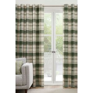Fusion Balmoral Check Ready Made Eyelet Curtains Bottle Green - Curtains Fusion Balmoral Check Ready Made Eyelet Curtains Bottle Green - Curtains
