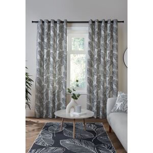 Fusion 'Matteo' 100% Cotton Light Filtering Pair of Eyelet Curtains in Black Size: 168 cm width x 229 cm drop Black 168 cm width x 229 cm drop Fusion 'Matteo' 100% Cotton Light Filtering Pair of Eyelet Curtains in Black Size: 168 cm width x 229 cm drop Black 168 cm width x 229 cm drop