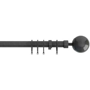 New Edge Blinds 22-25mm - Finesse Ball End Metal Curtain Pole Set - Gun Metal Grey in Dark Grey Size: 120 cm - 210 cm Dark Grey 120 cm - 210 cm New Edge Blinds 22-25mm - Finesse Ball End Metal Curtain Pole Set - Gun Metal Grey in Dark Grey Size: 120 cm - 210 cm Dark Grey 120 cm - 210 cm