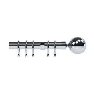 New Edge Blinds 28mm Nikola Ball End Metal Curtain Pole Set - Chrome in Metallic Silver Size: 250 cm Metallic Silver 250 cm New Edge Blinds 28mm Nikola Ball End Metal Curtain Pole Set - Chrome in Metallic Silver Size: 250 cm Metallic Silver 250 cm