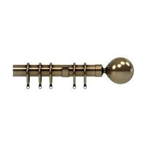 New Edge Blinds 28mm Nikola Ball End Metal Curtain Pole Set - Antique Brass in Bronze Size: 250 cm Bronze 250 cm New Edge Blinds 28mm Nikola Ball End Metal Curtain Pole Set - Antique Brass in Bronze Size: 250 cm Bronze 250 cm