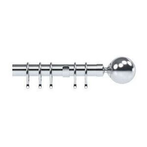 New Edge Blinds 28mm Nikola Ball End Metal Curtain Pole Set - Satin Silver Size: 125 cm Silver 125 cm New Edge Blinds 28mm Nikola Ball End Metal Curtain Pole Set - Satin Silver Size: 125 cm Silver 125 cm