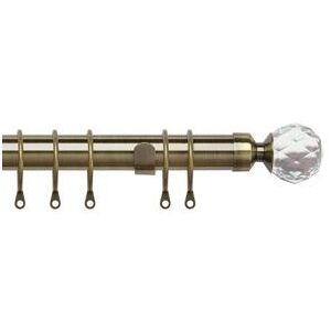 New Edge Blinds 25-28mm Crysttal End Metal Curtain Pole Set - Antique Brass in Bronze Size: 200 cm - 380 cm Bronze 200 cm - 380 cm New Edge Blinds 25-28mm Crysttal End Metal Curtain Pole Set - Antique Brass in Bronze Size: 200 cm - 380 cm Bronze 200 cm - 380 cm