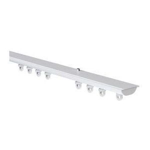 New Edge Blinds 25-28mm Stud End Metal Curtain Pole Set - Satin Silver in White Size: 250 cm White 250 cm New Edge Blinds 25-28mm Stud End Metal Curtain Pole Set - Satin Silver in White Size: 250 cm White 250 cm