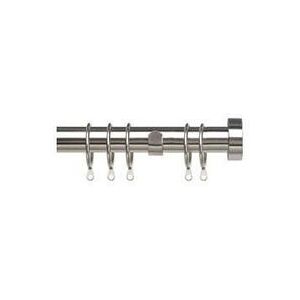 New Edge Blinds 25-28mm Stud End Metal Curtain Pole Set - Chrome in Metallic Silver Size: 120 cm - 210 cm Metallic Silver 120 cm - 210 cm New Edge Blinds 25-28mm Stud End Metal Curtain Pole Set - Chrome in Metallic Silver Size: 120 cm - 210 cm Metallic Silver 120 cm - 210 cm