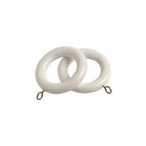 New Edge Blinds Pack of 32 Wooden Curtain Pole Ring Hooks with Eyes in White White New Edge Blinds Pack of 32 Wooden Curtain Pole Ring Hooks with Eyes in White White