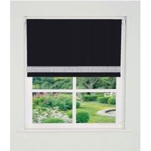 New Edge Blinds Straight Diamante Edge Border Blackout Roller Blind 165cm Drop in Black Size: 130 cm width x 165 cm drop Black 130 cm width x 165 cm drop New Edge Blinds Straight Diamante Edge Border Blackout Roller Blind 165cm Drop in Black Size: 130 cm width x 165 cm drop Black 130 cm width x 165 cm drop