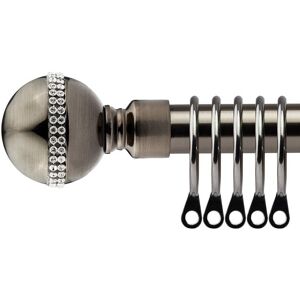 New Edge Blinds 16-19mm Bejeweled Extendable Durable Metal Curtain Pole Set in Jet Black Size: 170 cm - 300 cm Jet Black 170 cm - 300 cm New Edge Blinds 16-19mm Bejeweled Extendable Durable Metal Curtain Pole Set in Jet Black Size: 170 cm - 300 cm Jet Black 170 cm - 300 cm