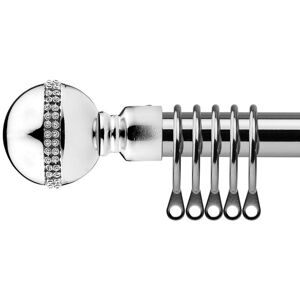 New Edge Blinds 16-19mm Bejeweled Extendable Durable Metal Curtain Pole Set in Metallic Silver Size: 120 cm - 210 cm Metallic Silver 120 cm - 210 cm New Edge Blinds 16-19mm Bejeweled Extendable Durable Metal Curtain Pole Set in Metallic Silver Size: 120 cm - 210 cm Metallic Silver 120 cm - 210 cm