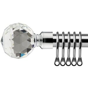 New Edge Blinds 16-19mm Cristalla Extendable Durable Metal Curtain Pole Set in Metallic Silver Size: 120 cm - 210 cm Metallic Silver 120 cm - 210 cm New Edge Blinds 16-19mm Cristalla Extendable Durable Metal Curtain Pole Set in Metallic Silver Size: 120 cm - 210 cm Metallic Silver 120 cm - 210 cm