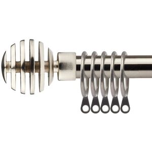 New Edge Blinds 16-19mm Geneva Extendable Durable Metal Curtain Pole Set in Silver Size: 120 cm - 210 cm Silver 120 cm - 210 cm New Edge Blinds 16-19mm Geneva Extendable Durable Metal Curtain Pole Set in Silver Size: 120 cm - 210 cm Silver 120 cm - 210 cm