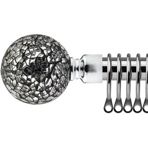 New Edge Blinds 16-19mm Mirrored Extendable Durable Metal Curtain Pole Set in Metallic Silver Size: 120 cm - 210 cm Metallic Silver 120 cm - 210 cm New Edge Blinds 16-19mm Mirrored Extendable Durable Metal Curtain Pole Set in Metallic Silver Size: 120 cm - 210 cm Metallic Silver 120 cm - 210 cm