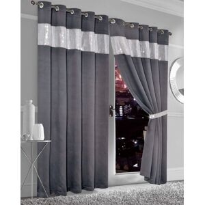 New Edge Blinds Diamante Blackout Eyelet Curtains in Black, 167cm x 228cm in Charcoal Size: 167 cm width x 137 cm drop Charcoal 167 cm width x 137 cm drop New Edge Blinds Diamante Blackout Eyelet Curtains in Black, 167cm x 228cm in Charcoal Size: 167 cm width x 137 cm drop Charcoal 167 cm width x 137 cm drop