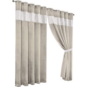 New Edge Blinds Diamante Blackout Eyelet Curtains in Black, 167cm x 228cm in Light Beige Size: 228 cm width x 228 cm drop Light Beige 228 cm width x 228 cm drop New Edge Blinds Diamante Blackout Eyelet Curtains in Black, 167cm x 228cm in Light Beige Size: 228 cm width x 228 cm drop Light Beige 228 cm width x 228 cm drop