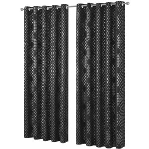New Edge Blinds Geometric Sparkle Blackout Curtains in Natural, 167cm x 137cm in Black Size: 167 cm width x 228 cm drop Black 167 cm width x 228 cm drop New Edge Blinds Geometric Sparkle Blackout Curtains in Natural, 167cm x 137cm in Black Size: 167 cm width x 228 cm drop Black 167 cm width x 228 cm drop