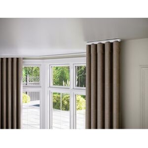 New Edge Blinds 28mm Styleline Gliding Curtain Pole Set with End Cap - White, 130cm in White Size: 220 cm White 220 cm New Edge Blinds 28mm Styleline Gliding Curtain Pole Set with End Cap - White, 130cm in White Size: 220 cm White 220 cm