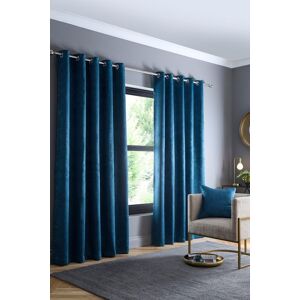Fusion Dark Teal Dim-out Eyelet Curtains - Curtains Fusion Dark Teal Dim-out Eyelet Curtains - Curtains