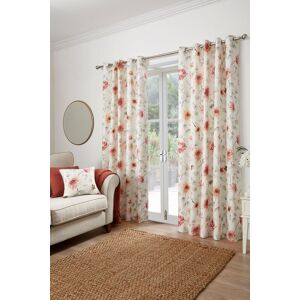 Dreams & Drapes 'Nadia' 100% Cotton Watercolour Floral Print Pair of Eyelet Curtains in Red Size: 229 cm width x 183 cm drop Red 229 cm width x 183 cm drop Dreams & Drapes 'Nadia' 100% Cotton Watercolour Floral Print Pair of Eyelet Curtains in Red Size: 229 cm width x 183 cm drop Red 229 cm width x 183 cm drop
