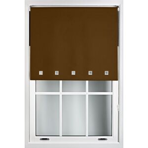 Furnished Blackout Fabric with Chrome Square Eyelets - Window Roller Blinds in Brown Size: 240 cm width x 165 cm drop Brown 240 cm width x 165 cm drop Furnished Blackout Fabric with Chrome Square Eyelets - Window Roller Blinds in Brown Size: 240 cm width x 165 cm drop Brown 240 cm width x 165 cm drop