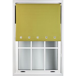 Furnished Blackout Fabric with Chrome Square Eyelets - Window Roller Blinds in Green Size: 210 cm width x 165 cm drop Green 210 cm width x 165 cm drop Furnished Blackout Fabric with Chrome Square Eyelets - Window Roller Blinds in Green Size: 210 cm width x 165 cm drop Green 210 cm width x 165 cm drop