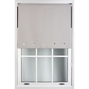 Furnished Blackout Fabric with Chrome Square Eyelets - Window Roller Blinds in Grey Size: 240 cm width x 165 cm drop Grey 240 cm width x 165 cm drop Furnished Blackout Fabric with Chrome Square Eyelets - Window Roller Blinds in Grey Size: 240 cm width x 165 cm drop Grey 240 cm width x 165 cm drop