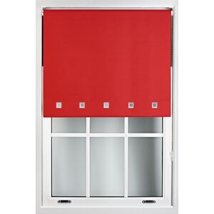 Furnished Blackout Fabric with Chrome Square Eyelets - Window Roller Blinds in Red Size: 210 cm width x 165 cm drop Red 210 cm width x 165 cm drop Furnished Blackout Fabric with Chrome Square Eyelets - Window Roller Blinds in Red Size: 210 cm width x 165 cm drop Red 210 cm width x 165 cm drop