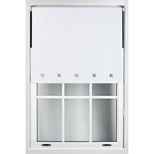 Furnished Blackout Fabric with Chrome Square Eyelets - Window Roller Blinds in White Size: 240 cm width x 165 cm drop White 240 cm width x 165 cm drop Furnished Blackout Fabric with Chrome Square Eyelets - Window Roller Blinds in White Size: 240 cm width x 165 cm drop White 240 cm width x 165 cm drop