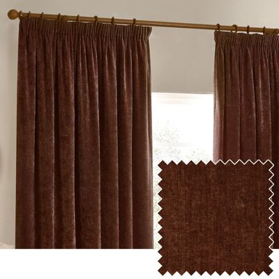 Nutmeg Chenille Velvet Curtains - Curtains Nutmeg Chenille Velvet Curtains - Curtains