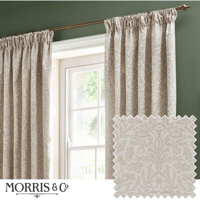 William Morris Morris & Co. Acorn Tonal Jacquard Curtains - Curtains William Morris Morris & Co. Acorn Tonal Jacquard Curtains - Curtains